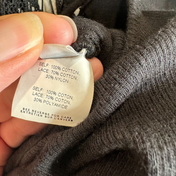 Thakoon Romper Women's 4 Black Lined 100% Cotton Surplice Neck Plunge Crochet - Picture 8 of 13